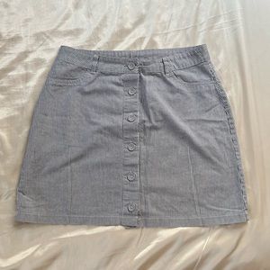 Forever 21: Grey Pinstripe Miniskirt with Buttons (M)